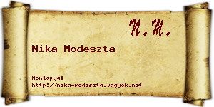 Nika Modeszta névjegykártya